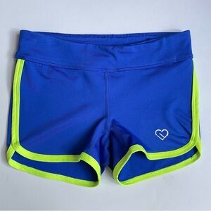 Aeropostale Yoga Activewear Shorts Women's Size XS Blue Neon Yellow LLD Line